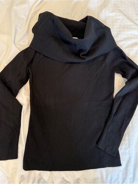 Anthropologie Black Cowl Neck Lightweight Knit Sweater